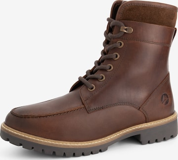 Travelin Veterlaarsjes 'Langstrand' in Bruin: voorkant