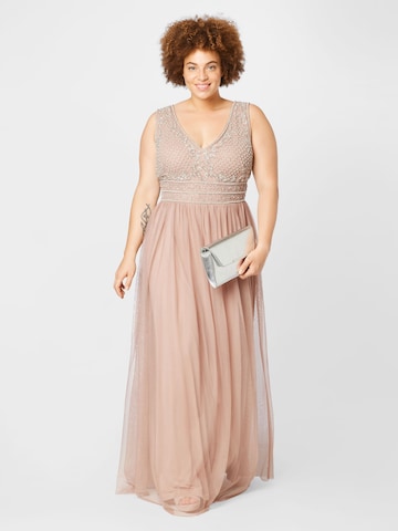 Robe de soirée 'Kreshma' Lace & Beads Plus en rose