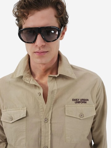 Giesto Regular fit Overhemd in Beige: voorkant