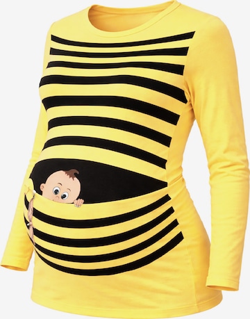 M.M.C. Shirt 'Baby Flucht Umstandslangarmshirt' in Yellow: front