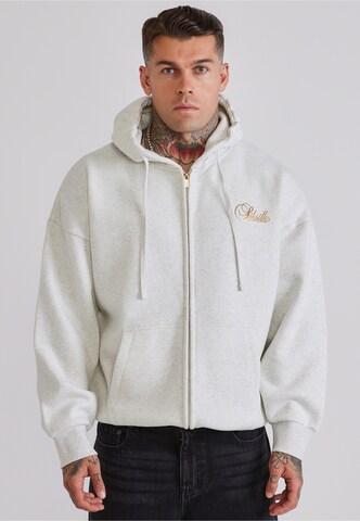 SikSilk Zip-Up Hoodie 'Essentials' in Grey: front