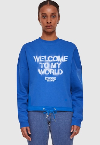 Sweat-shirt 'Stranger Things - Welcome To My World' ABSOLUTE CULT en bleu : devant