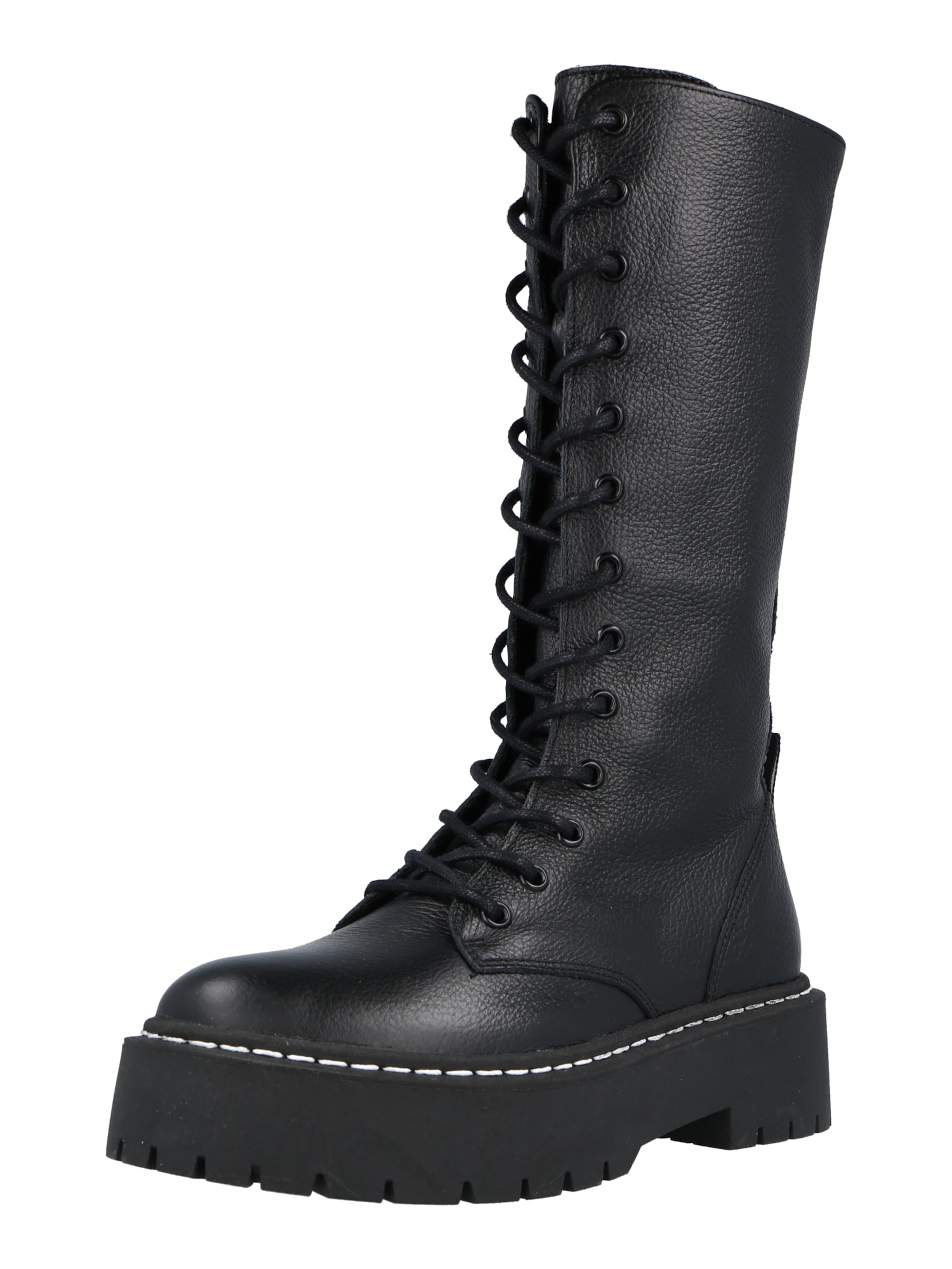 STEVE MADDEN Ботуши с връзки 'Vroom' в черно: отпред