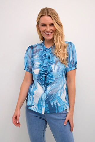 Cream Blouse 'Kinia' in Blue: front