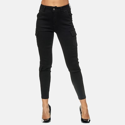 Elara Pantalon cargo en noir, Vue avec produit