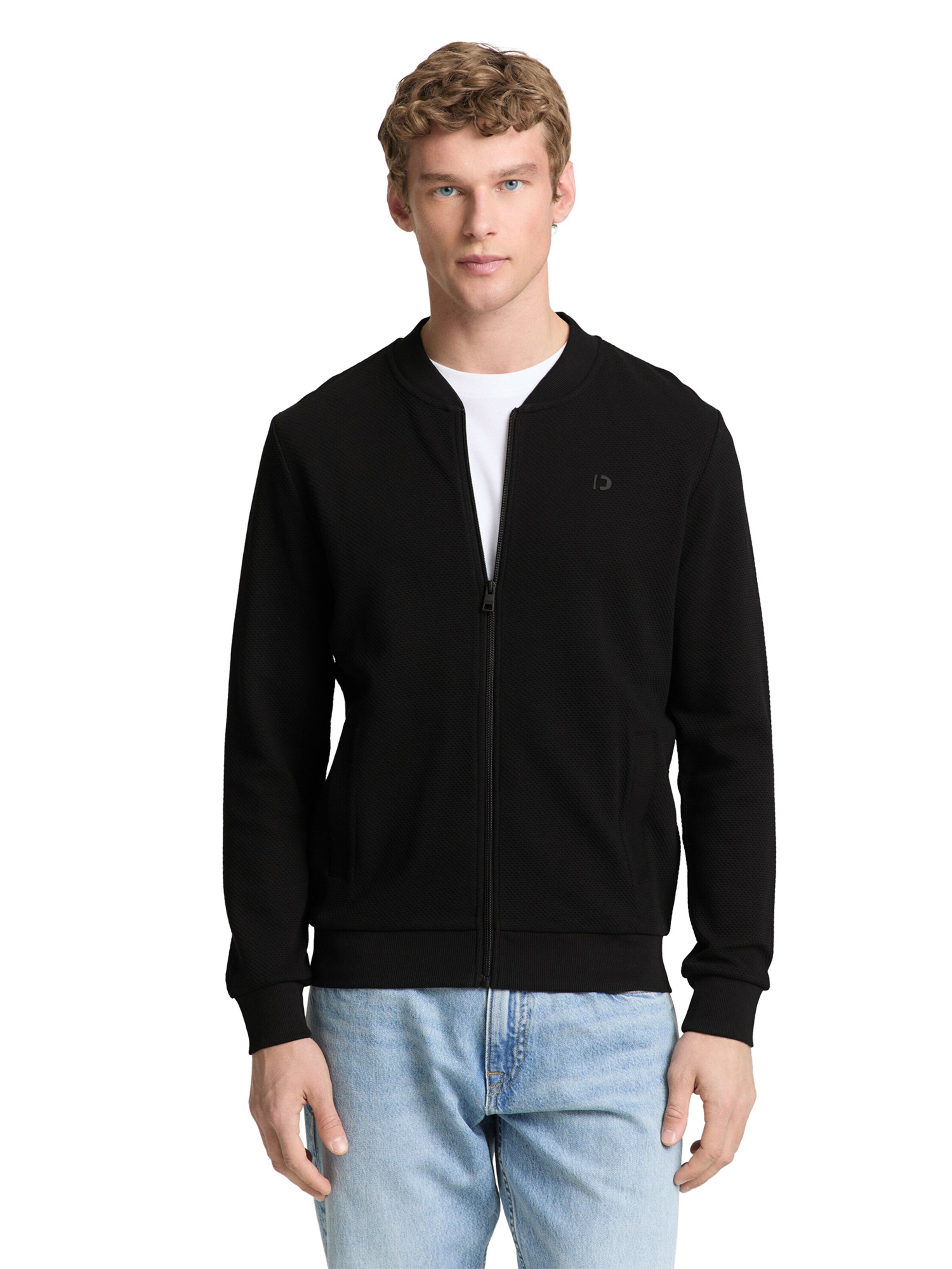 TOM TAILOR DENIM Sweatjacka i svart: framsida