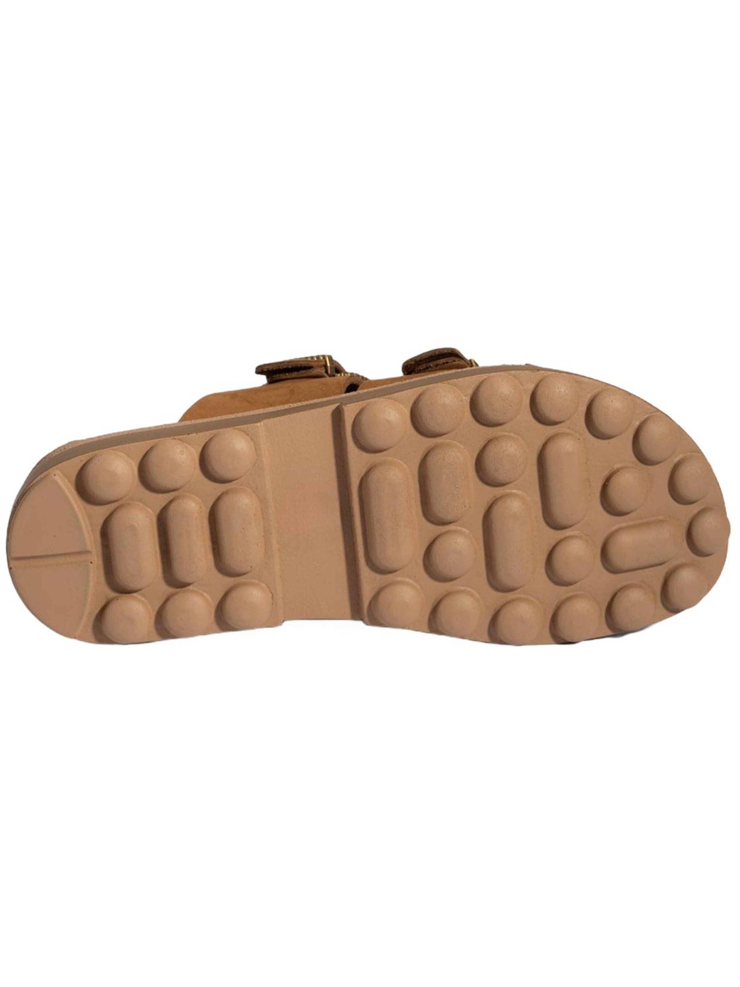Desa Slipper 'DESA Damen-Keilsandalen aus Nubukleder mit Schnallendetail' in Brown