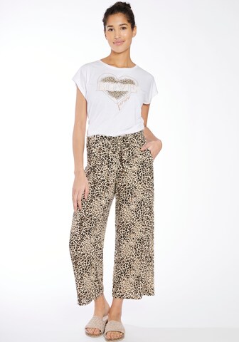 Wide leg Pantaloni con pieghe 'Ci44ra' di Hailys in beige