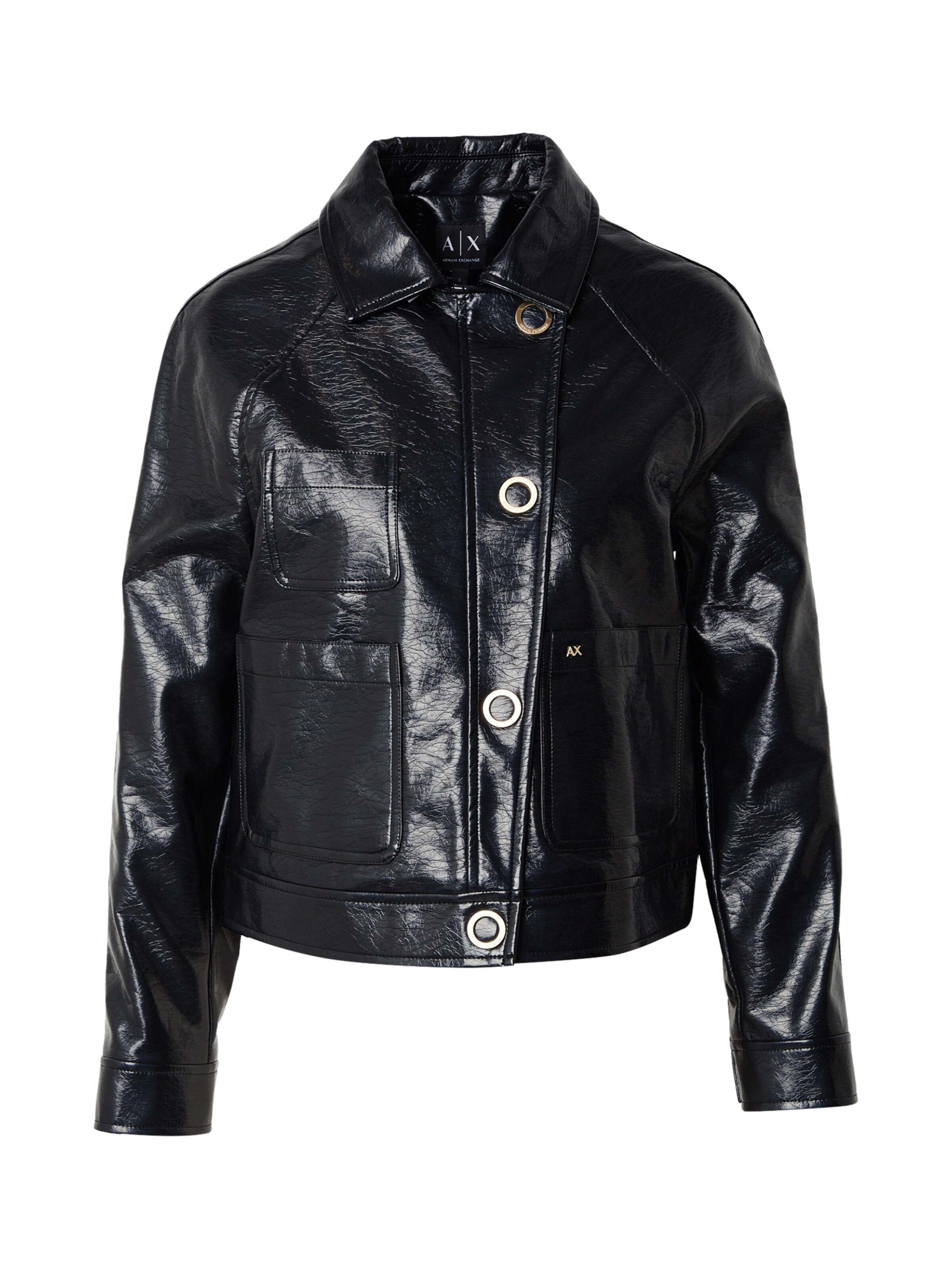 ARMANI EXCHANGE Φθινοπωρινό και ανοιξιάτικο μπουφάν σε μαύρο: μπροστά