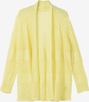 SHEEGO Knit Cardigan in Yellow: front