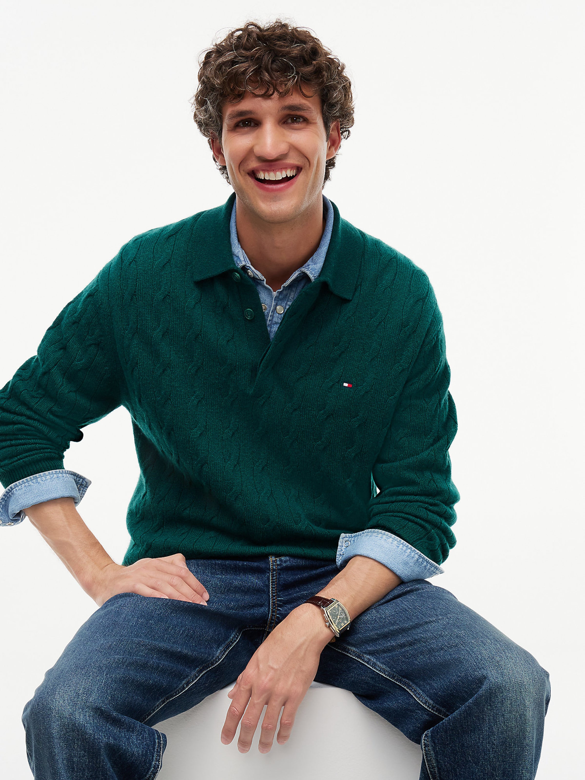 TOMMY HILFIGER Pullover in Grün