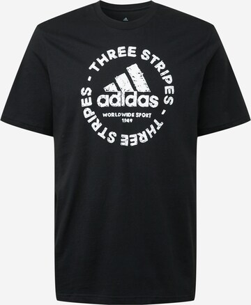 ADIDAS SPORTSWEAR Performance Shirt 'Sketch Emblem Graphic' in Black: front