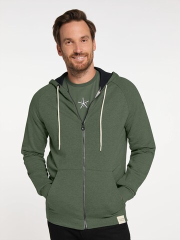 SOMWR Zip-Up Hoodie 'ZIP UP' in Green: front