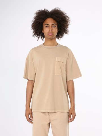 KnowledgeCotton Apparel Shirt in Brown: front