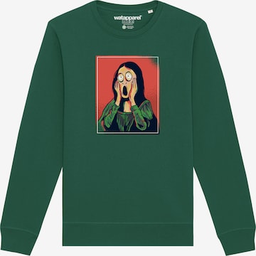 Sweat-shirt ' Mona Lisa Scream ' Watapparel en vert : devant