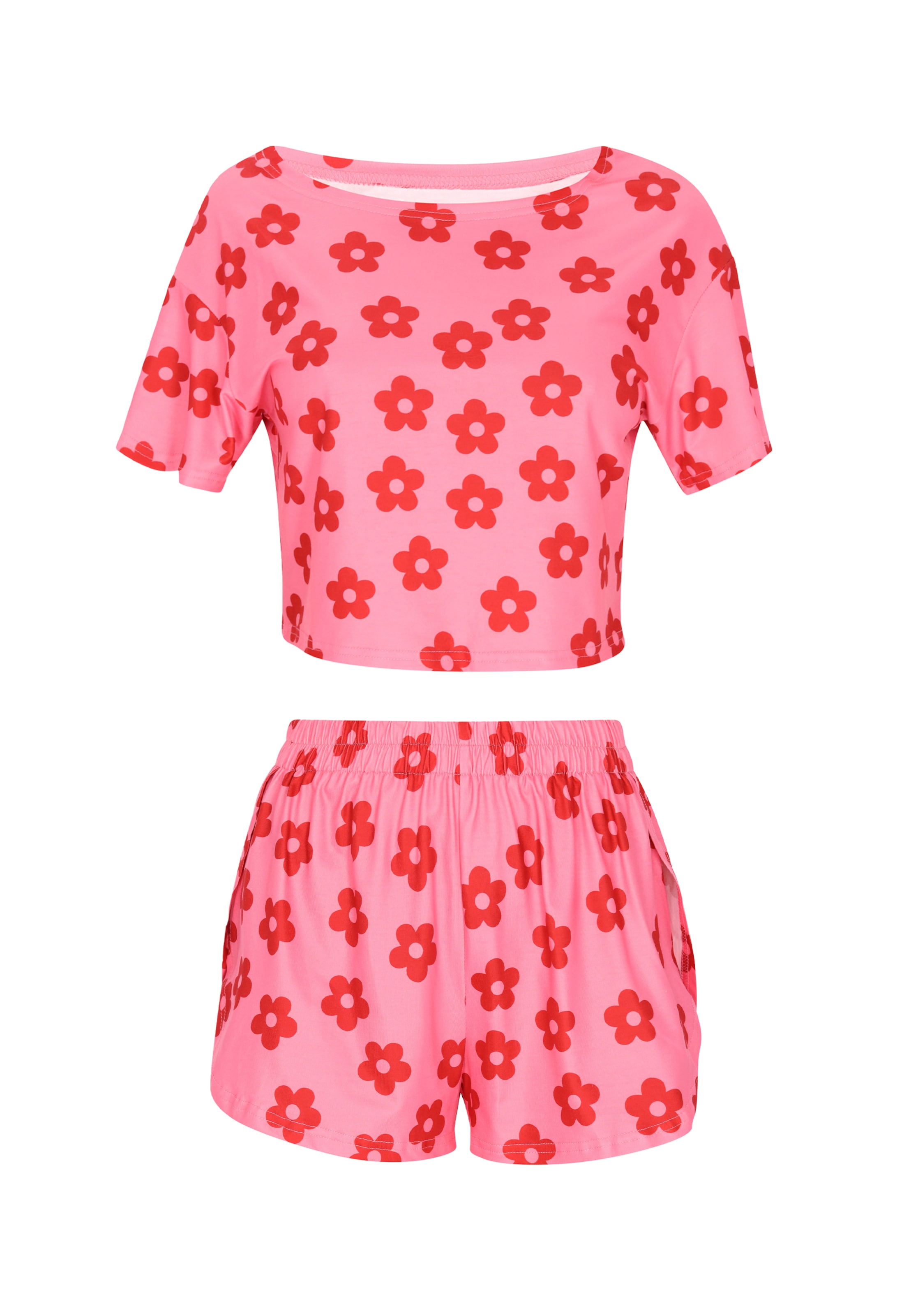 rozā NALLY Pidžama ar šortiem: no priekšpuses