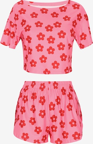 NALLY Pyjamashortsit värissä vaaleanpunainen: etupuoli