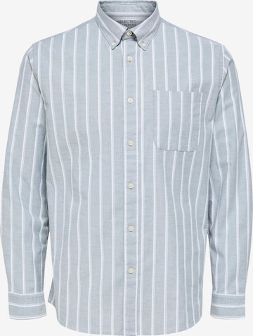 SELECTED HOMME Button Up Shirt 'Rick' in Grey: front