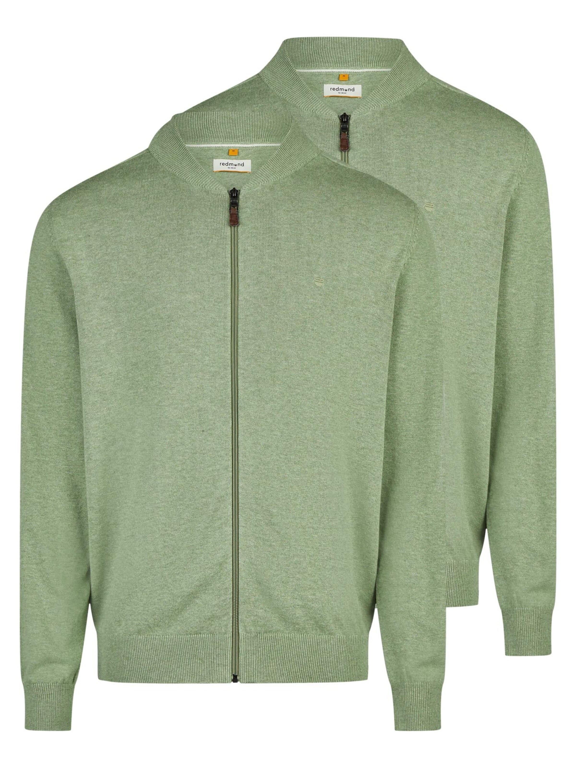 redmond Strickjacke 'Basic'‌‌‌‌‌‌‌ in Grün: Vorderseite