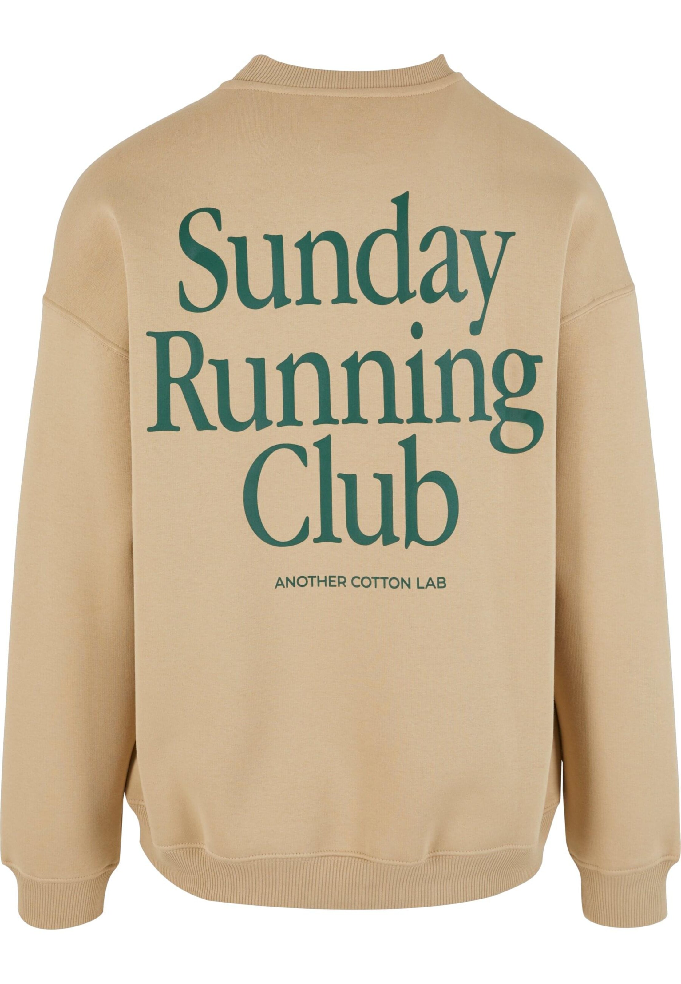 Another Cotton Lab Sweatshirt 'Sunday Running Club' in Donkerbeige