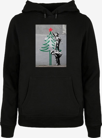 Merchcode Sweatshirt 'Banksy - Christmas Tree' in Schwarz: Vorderseite