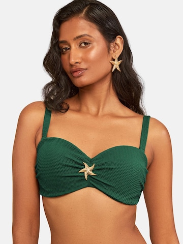 Top per bikini di love & roses in verde: frontale
