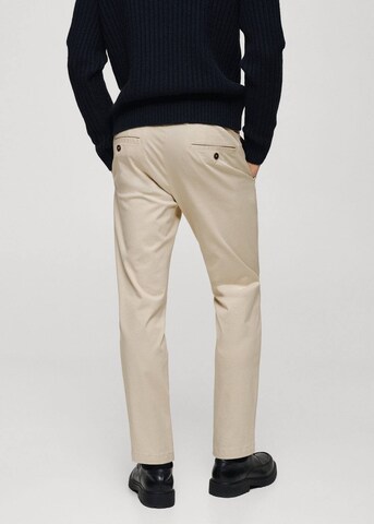 MANGO MAN Tapered Hose 'Prato' in Beige