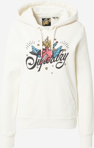 Superdry - Sweatshirt 'Tattoo' em branco: frente