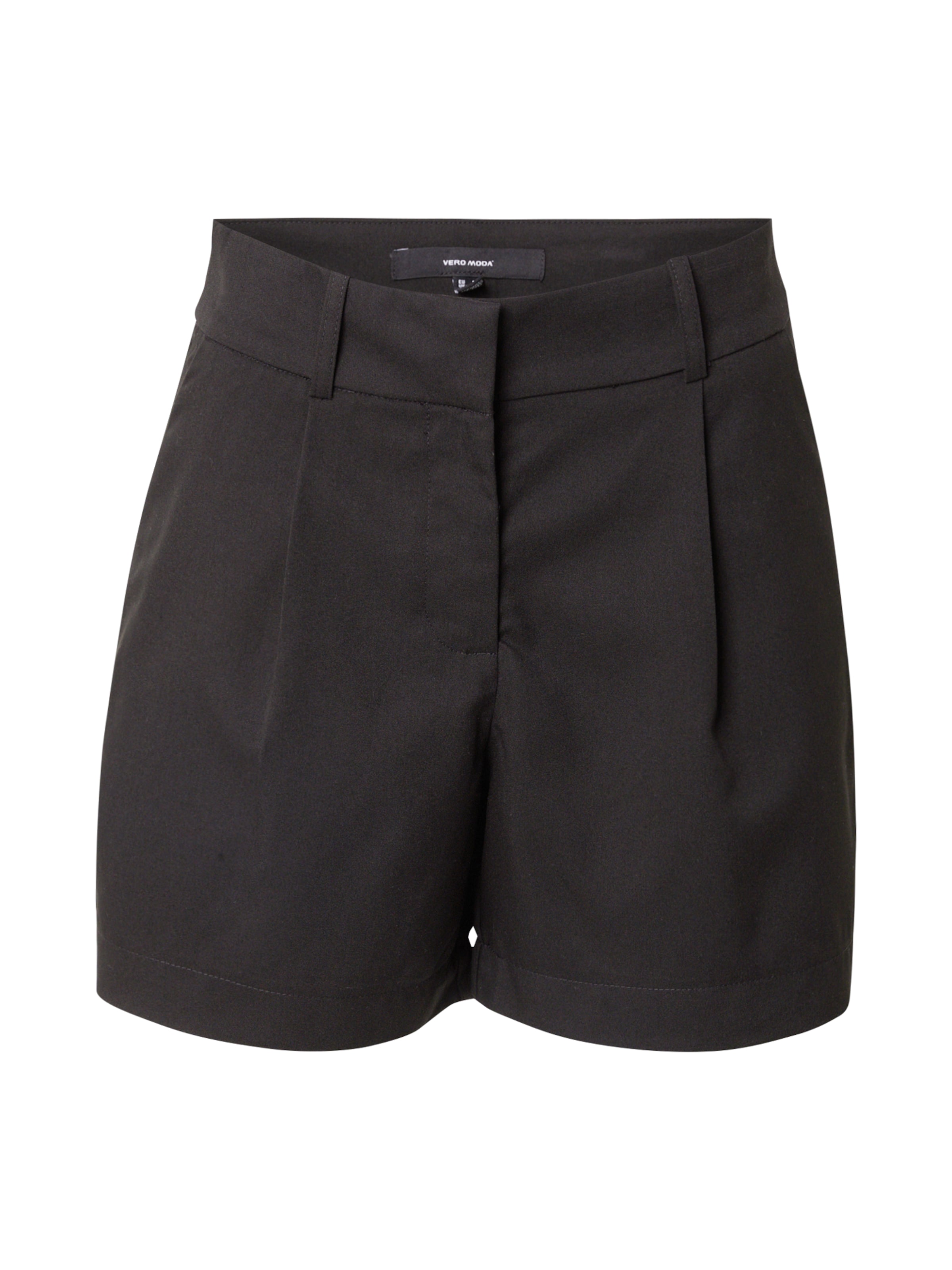 VERO MODA Regular Pleat-Front Pants 'VMNila' in Black: front