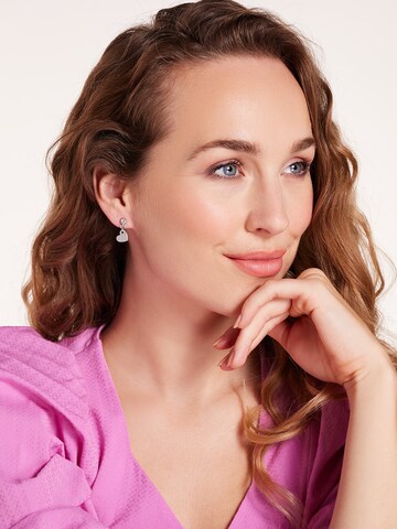 GUESS Earrings 'Heart to Heart' in Silver: front