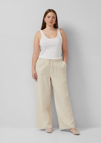 Wide Leg Pantalon QS en beige : devant
