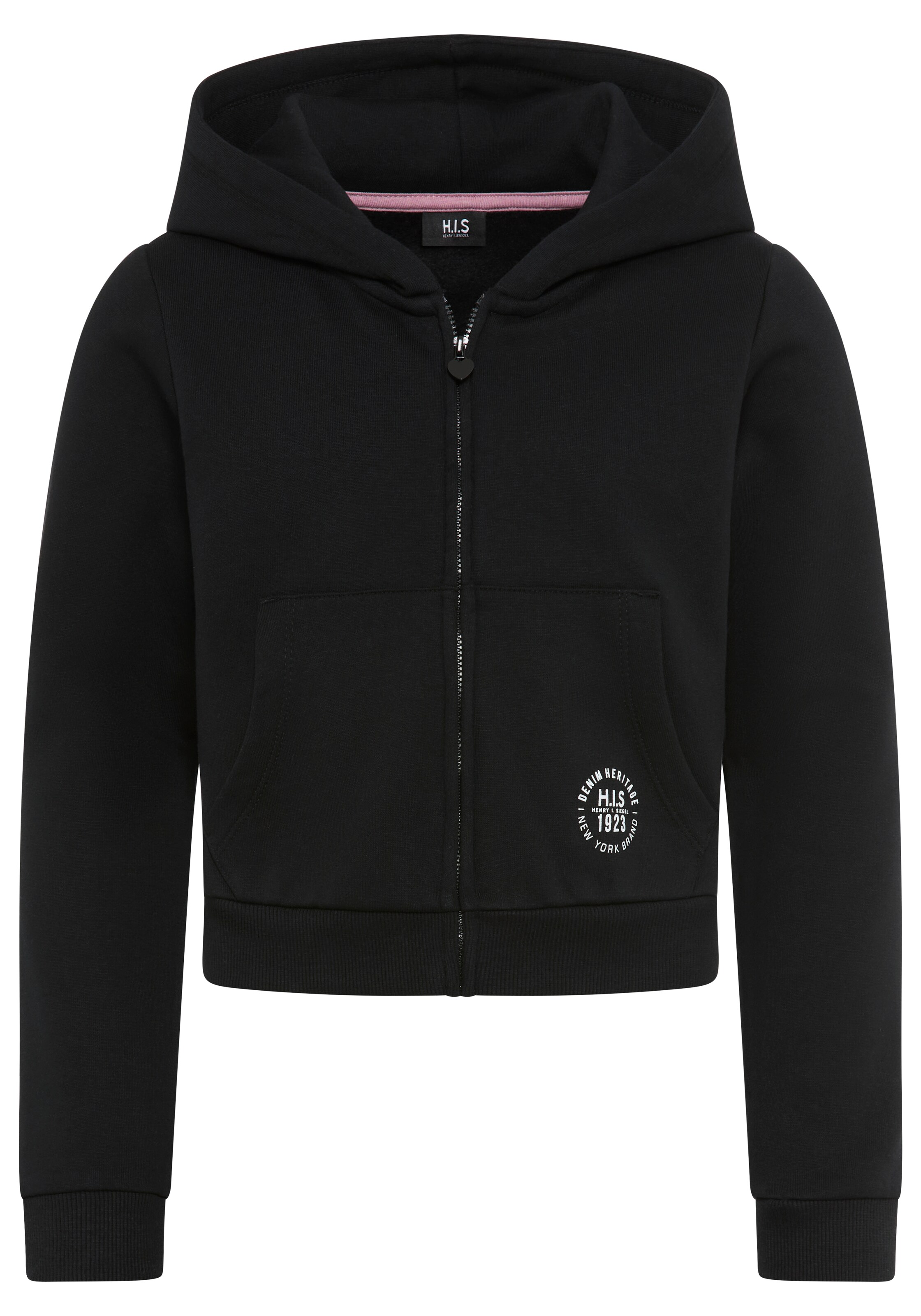 H.I.S EM Sweatjacke in Schwarz: Vorderseite