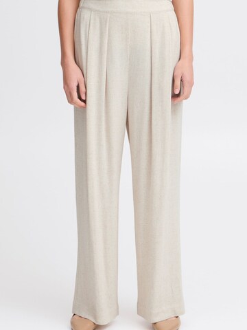 Wide Leg Pantalon Fransa en beige : devant