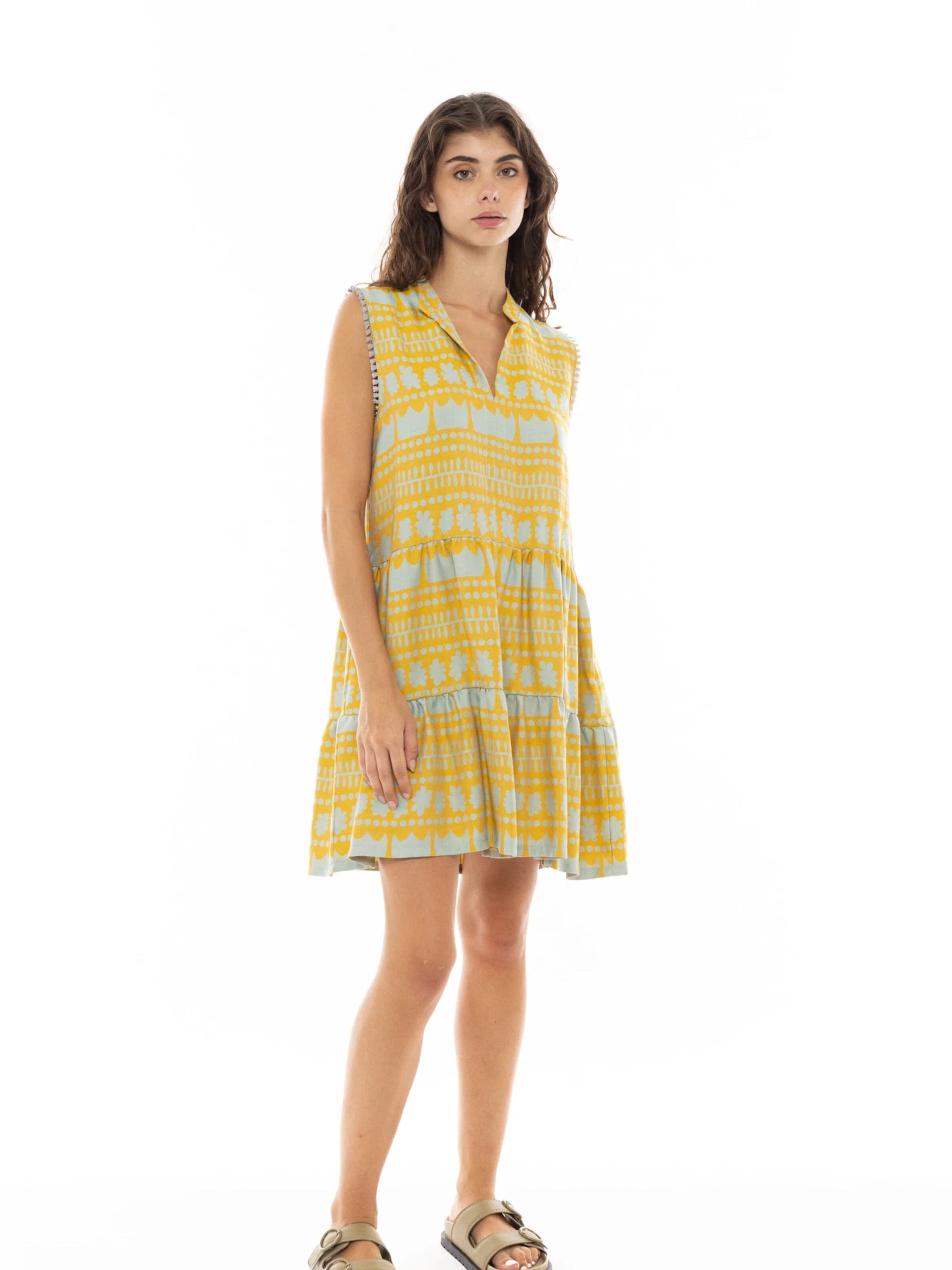 Pink Label Sommerkjole i gul: forside
