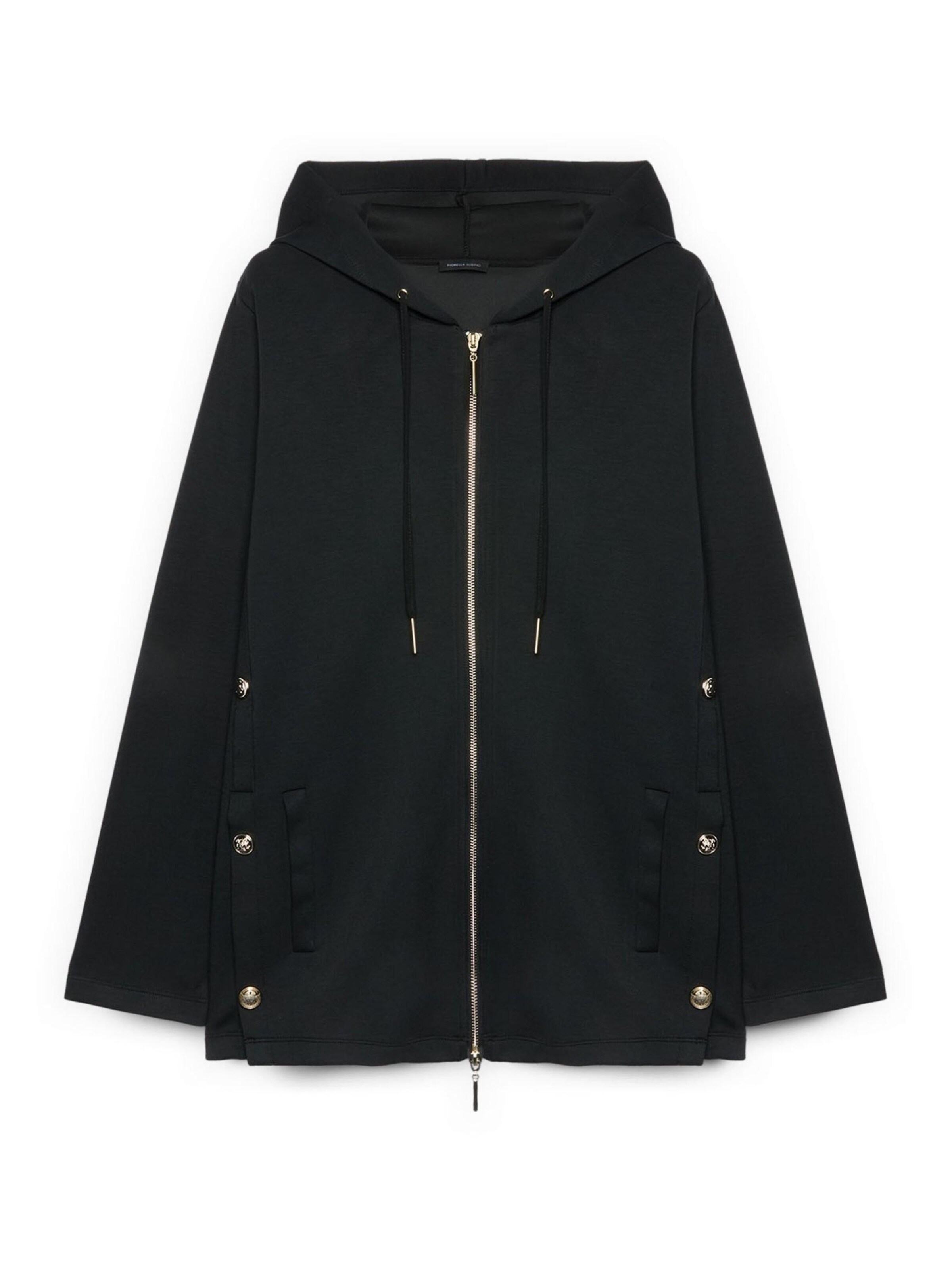 Fiorella Rubino - Sudadera con cremallera en negro: frente
