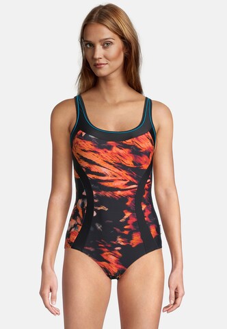 BECO the world of aquasports Bustier Badeanzug 'Feathers' in Mischfarben: Vorderseite