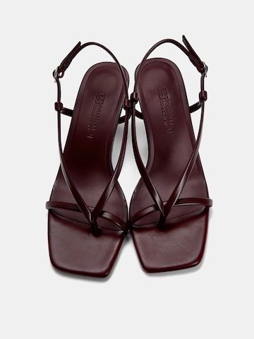 Pull&Bear T-Bar Sandals in Red