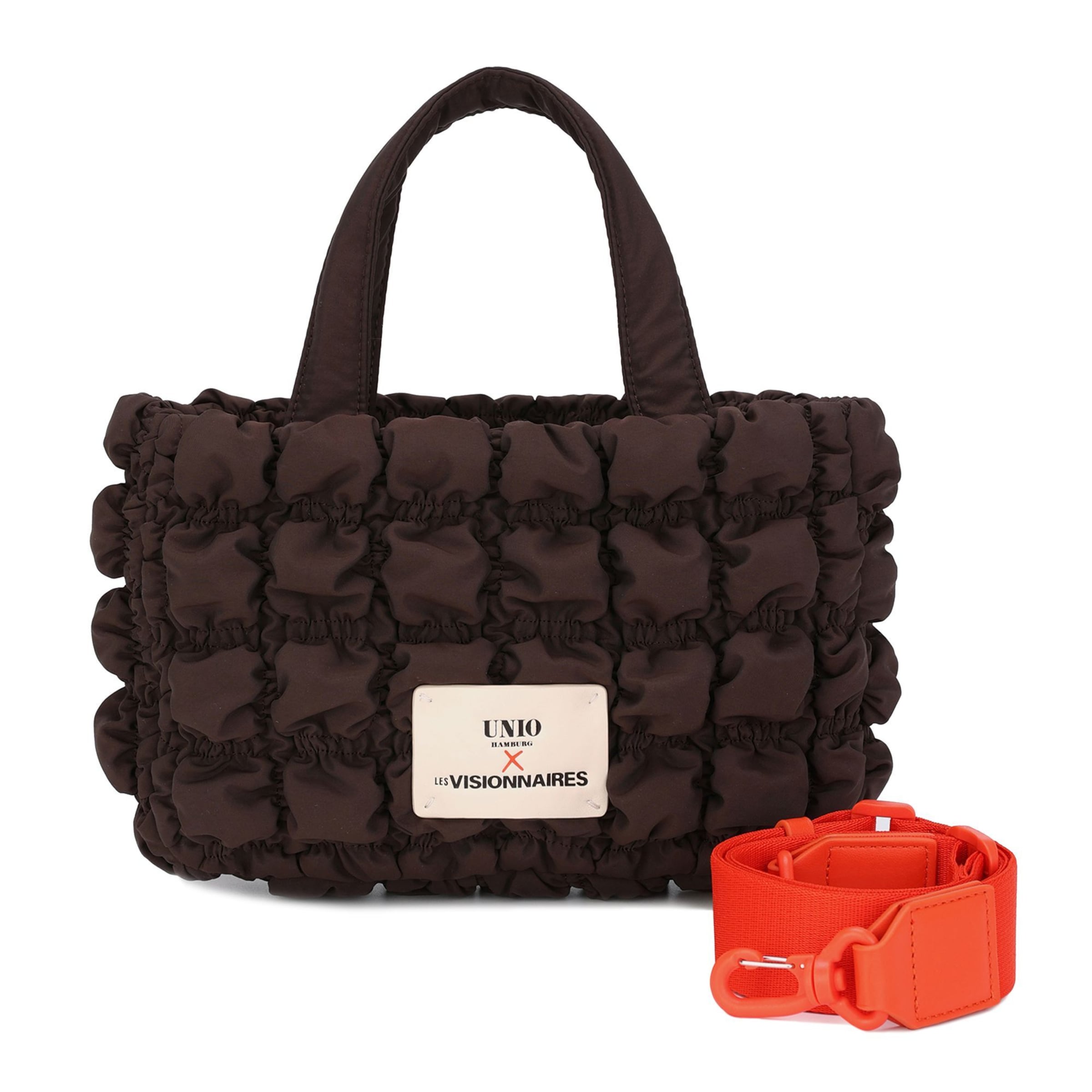 Les Visionnaires Handbag 'Unio Cortina' in Brown: front