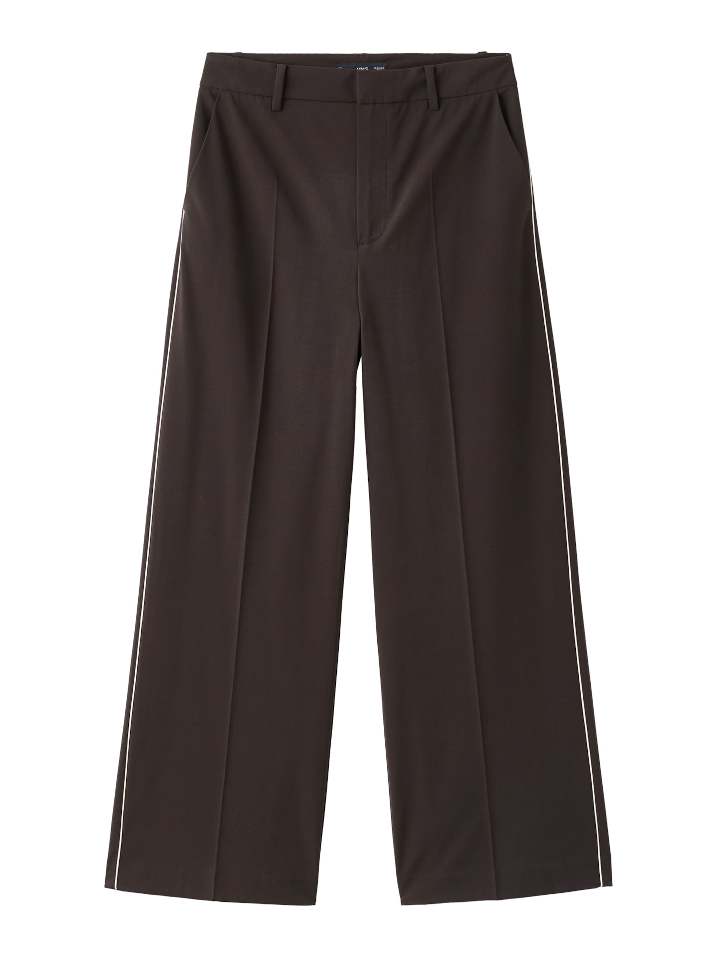 Wide leg Pantaloni con pieghe di MANGO in marrone: frontale