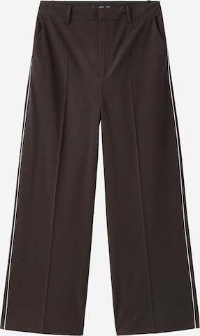 MANGOWide Leg/ Široke nogavice Hlače s naborima - smeđa boja: prednji dio