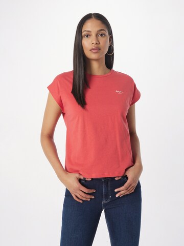 Pepe Jeans - Camiseta 'Bloom' en rojo: frente