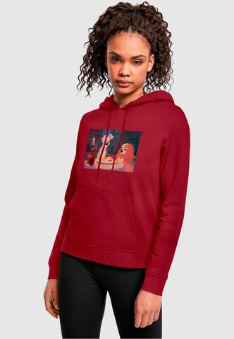 ABSOLUTE CULT Sweatshirt 'Lady And The Tramp - Spaghetti Photo' in Rood: voorkant