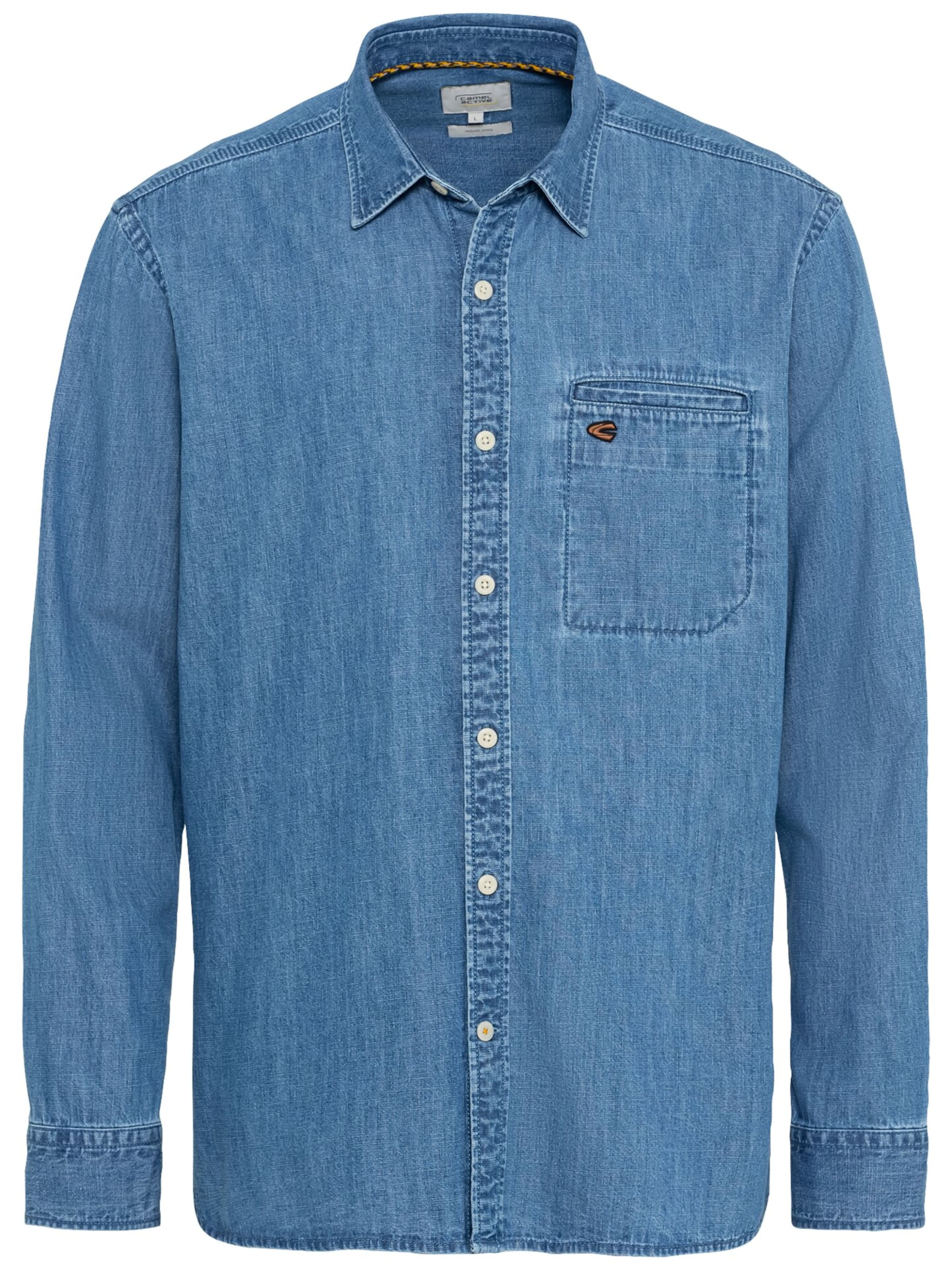 CAMEL ACTIVE Regular Fit Jeanshemd aus reiner Baumwolle in Blau: Vorderseite