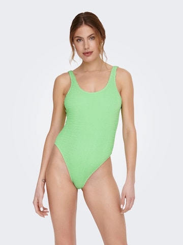 Bustier Maillot de bain ONLY en vert : devant