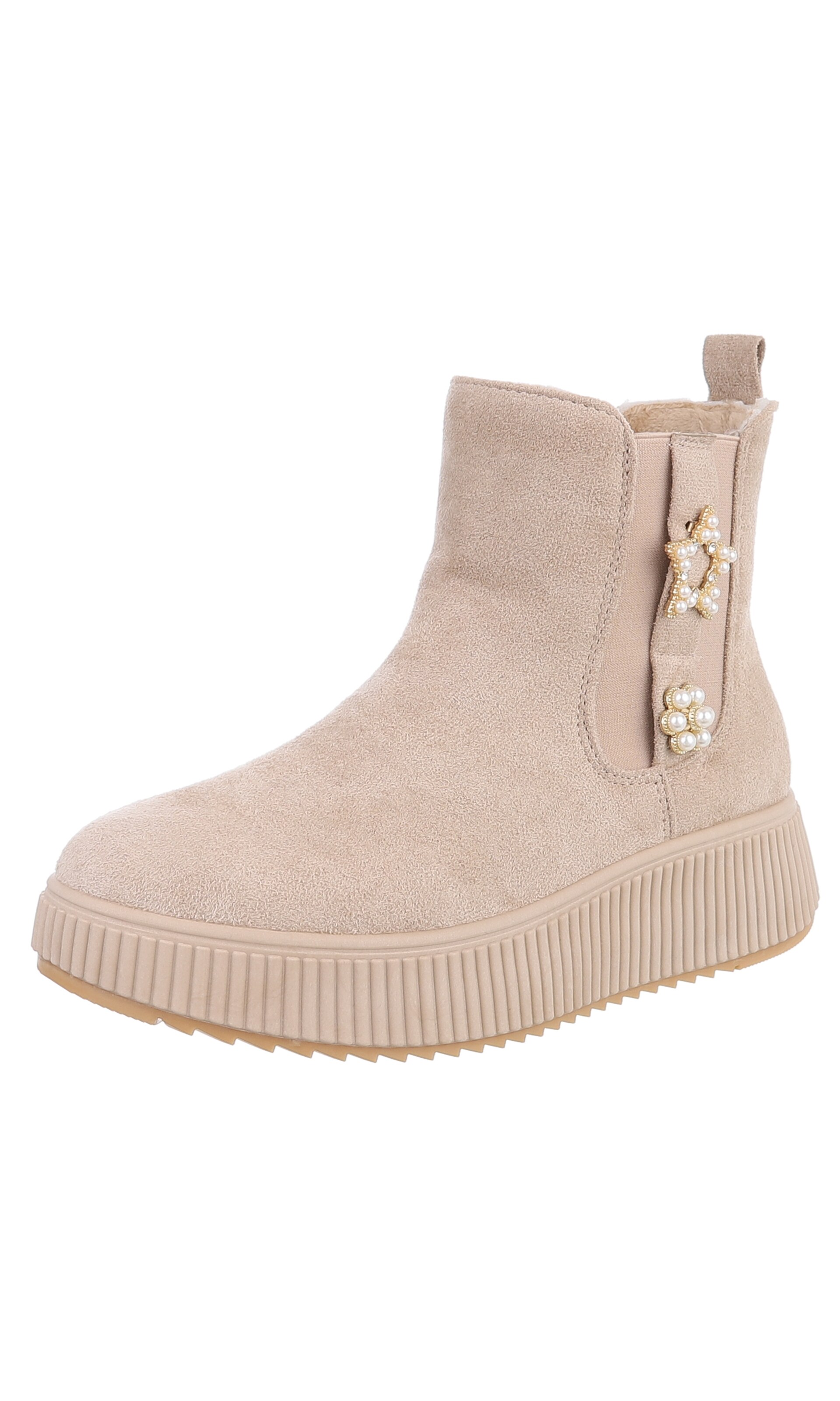 Ital-Design Stiefelette in Beige: Vorderseite
