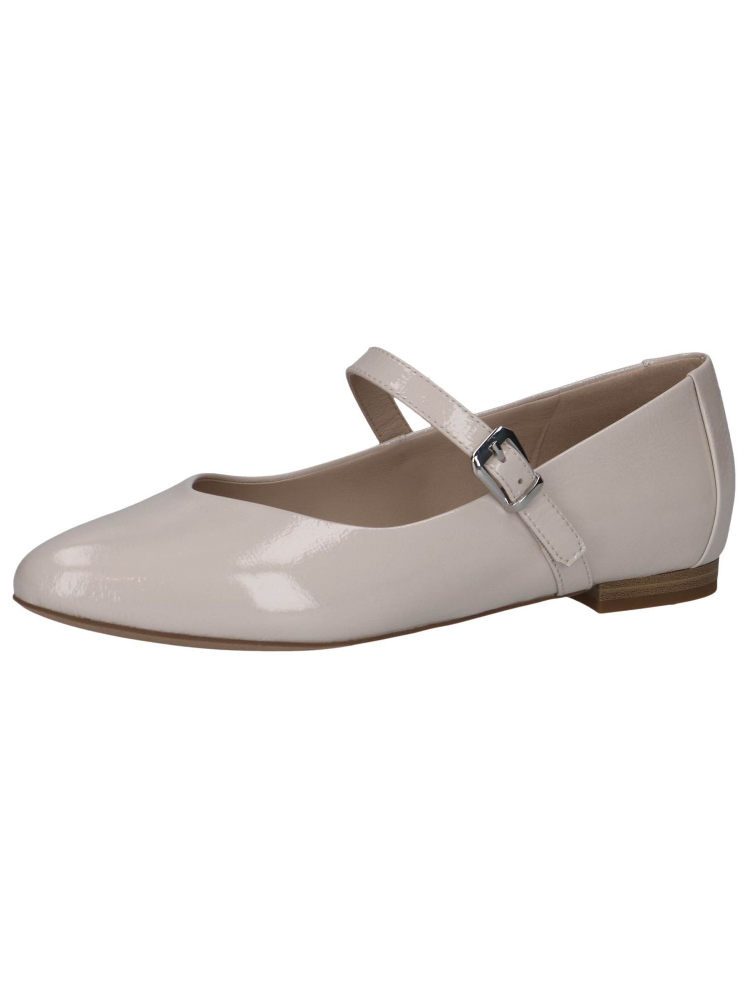 CAPRICE Ballet Flats with Strap in White: front
