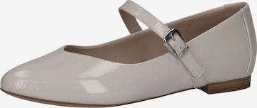 CAPRICE Ballet Flats with Strap in White: front