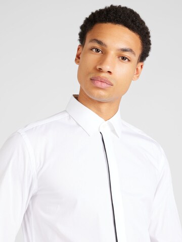 BOSS Slim fit Button Up Shirt 'HANK' in White