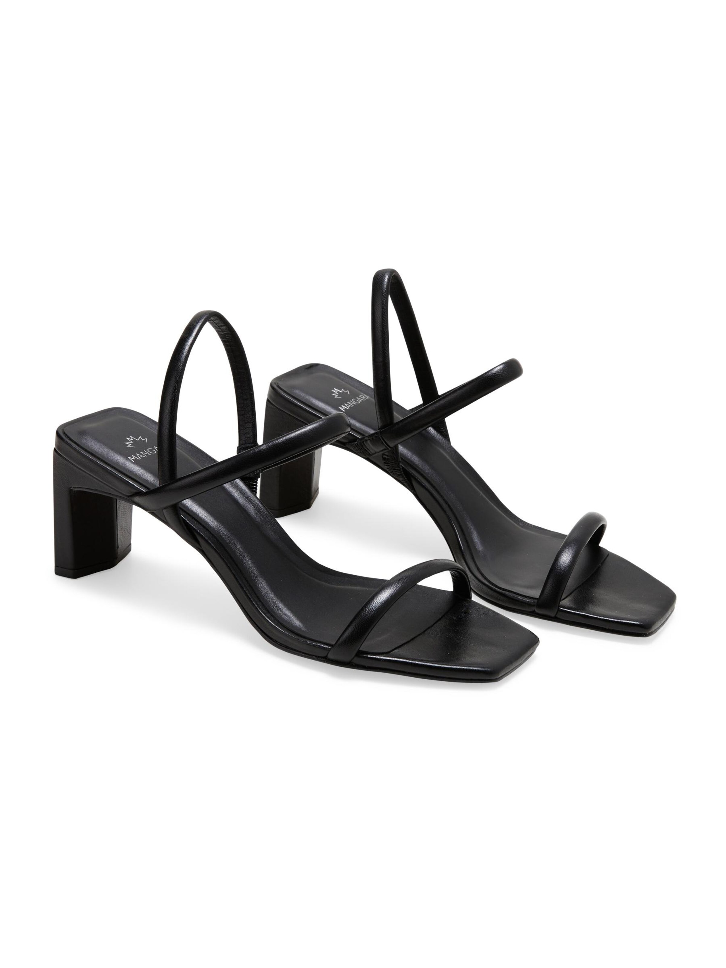 Mangara Atelier Sandalen met riem 'Sandale Mangara Palmito en cuir noir' in Zwart