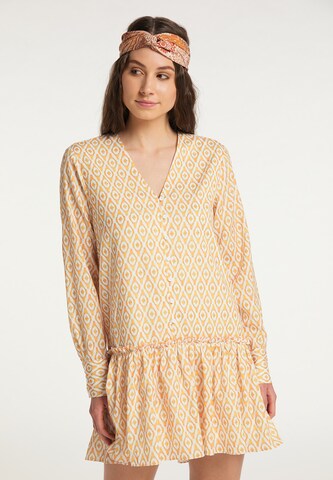 Robe-chemise IZIA en jaune : devant